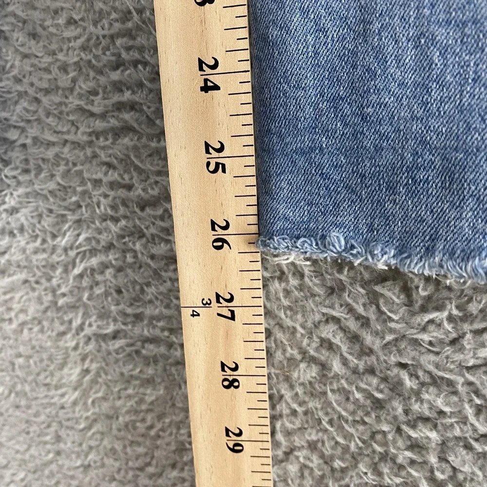 Madewell Perfect Vintage Jeans Womens 25 Light Wash Straight‎ High Rise Raw Hem